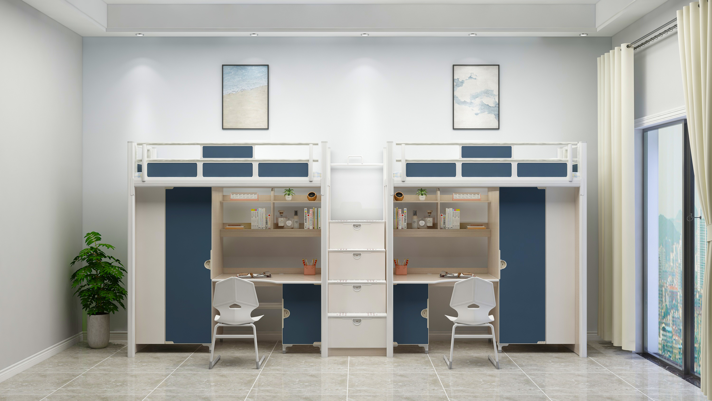 两联两位走梯公寓床