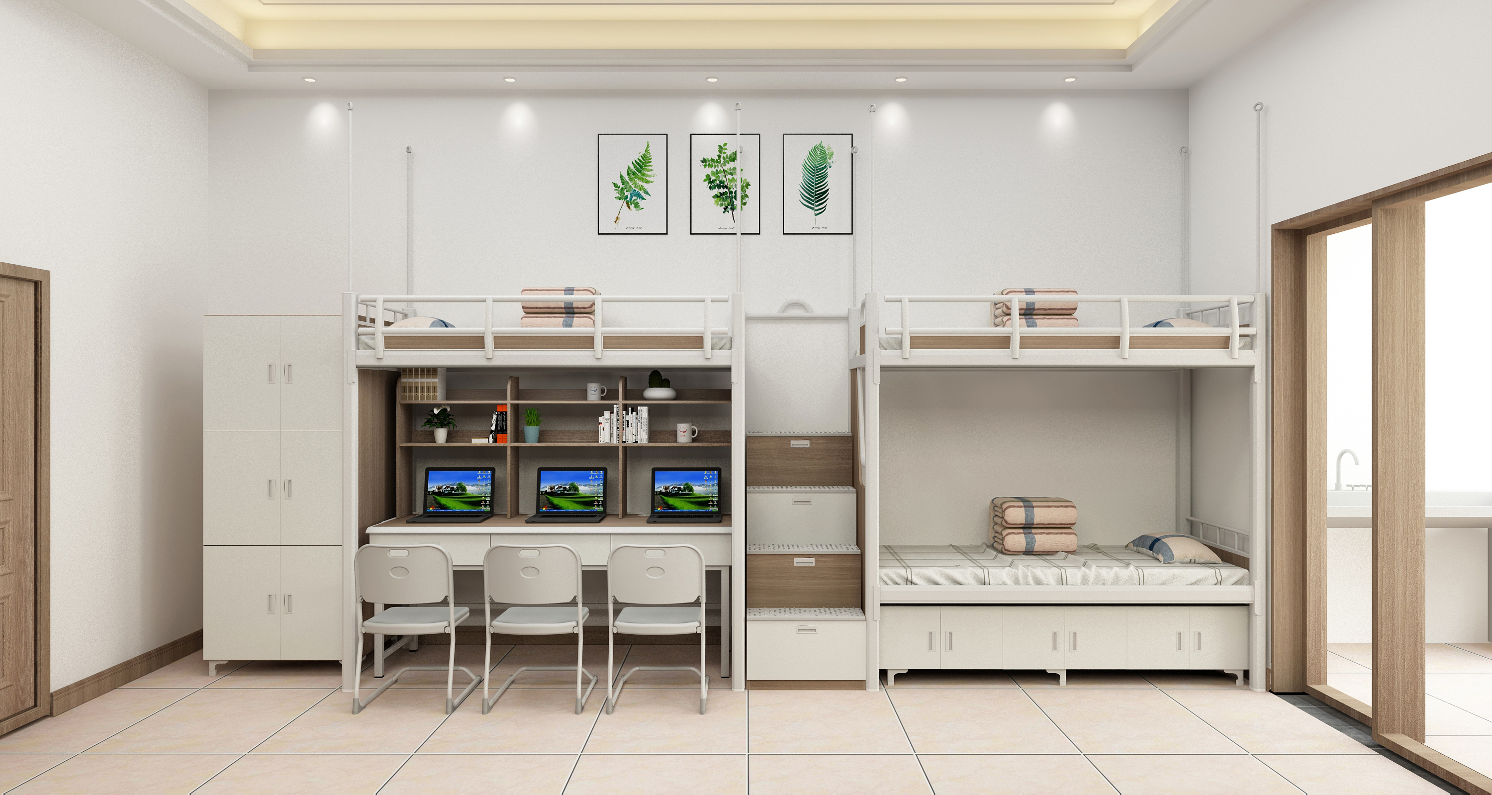 两联三位走梯公寓床