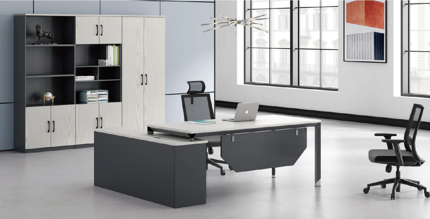 办公桌椅、柜（板式白橡系列）